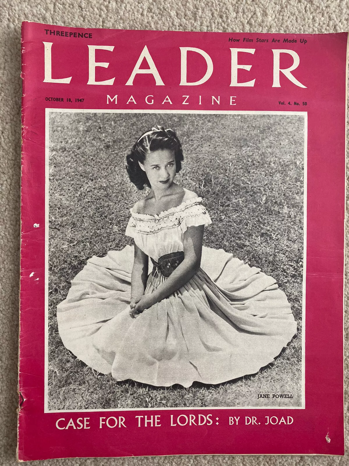 LEADER MAGAZINE magazine side cover 18 October 1947
