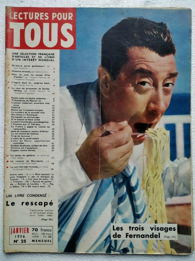 LECTURES POUR TOUS magazine side cover Issue 25  January 1956