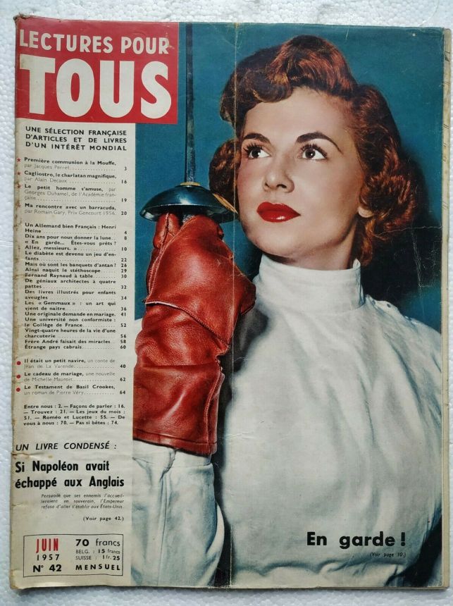 LECTURES POUR TOUS magazine side cover Issue 42  June 1957