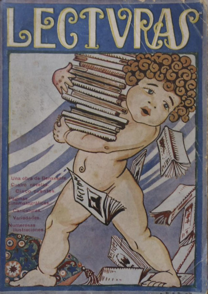 LECTURAS magazine side cover Issue 3  August 1921