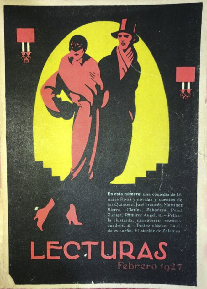 LECTURAS magazine side cover Issue 69  February 1927