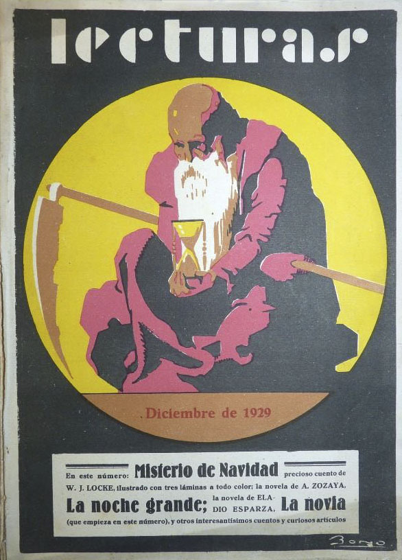 LECTURAS magazine side cover Issue 103  December 1929