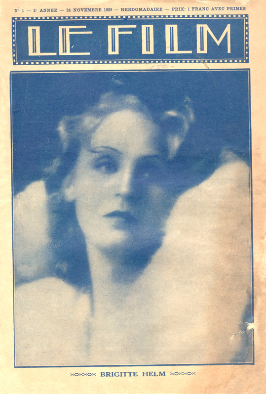 FILM | LE (Be) magazine side cover Issue 1 24 November 1929