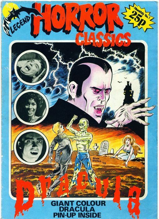 LEGEND HORROR CLASSICS magazine side cover Issue 1  1975
