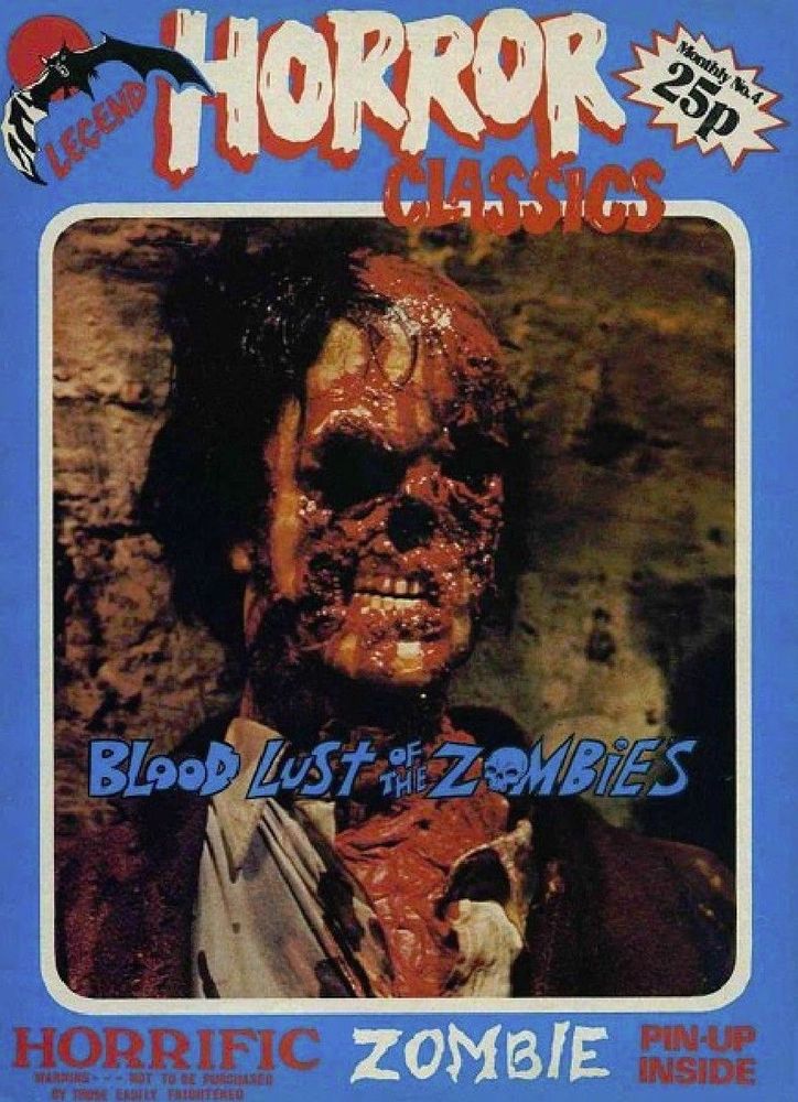 LEGEND HORROR CLASSICS magazine side cover Issue 4  1975