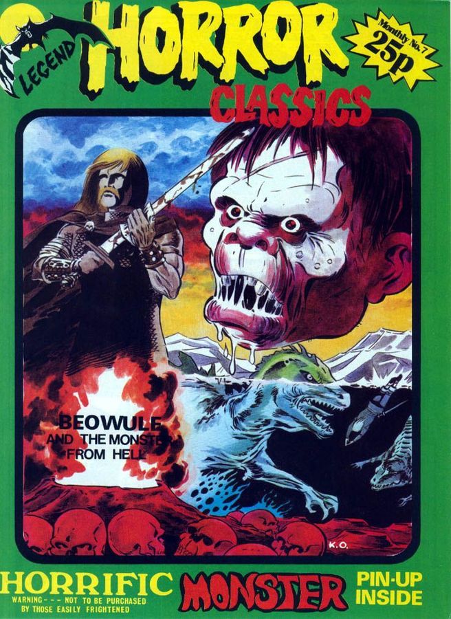 LEGEND HORROR CLASSICS magazine side cover Issue 7  1975