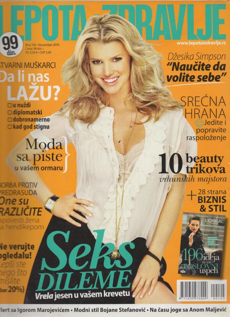 LEPOTA I ZDRAVLJE magazine side cover Issue 105  November 2009