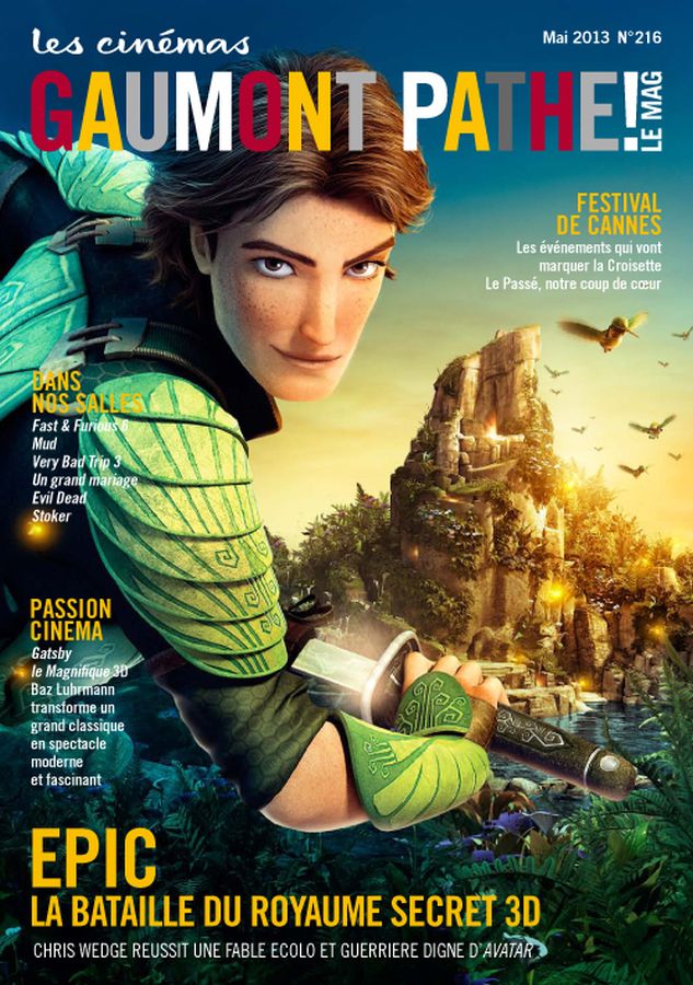 CINEMAS GAUMONT PATHE magazine side cover Issue 216 May 2013