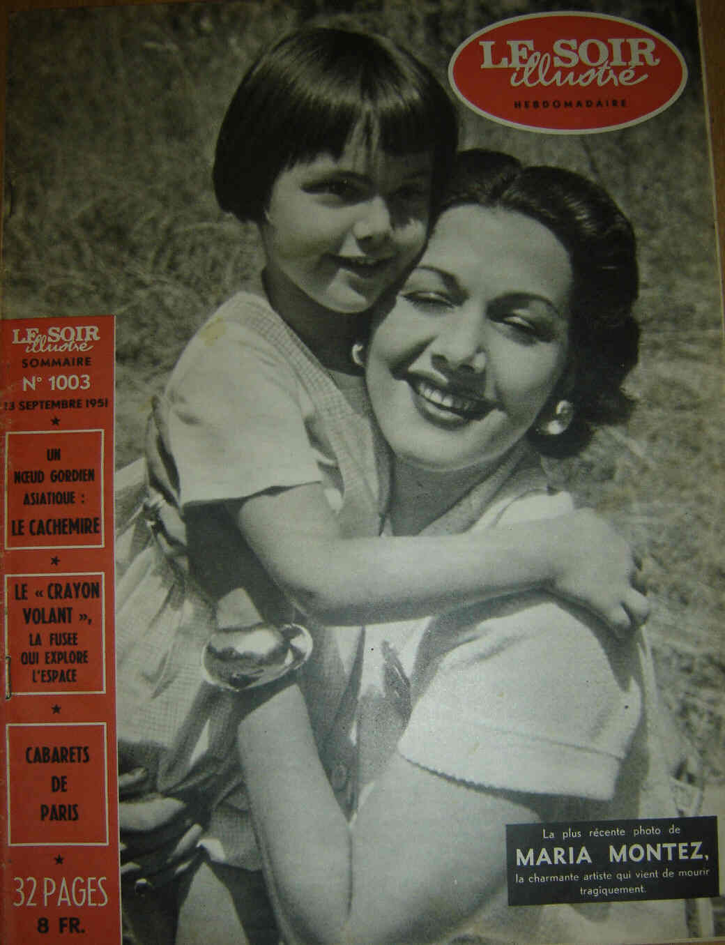 LE SOIR ILLUSTRE magazine side cover Issue 1003 13 September 1951
