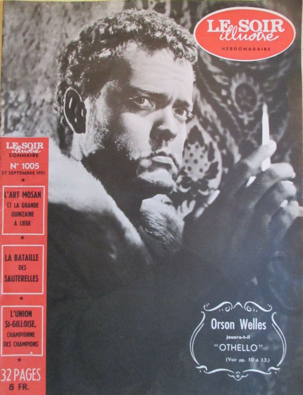 LE SOIR ILLUSTRE magazine side cover Issue 1005 27 September 1951