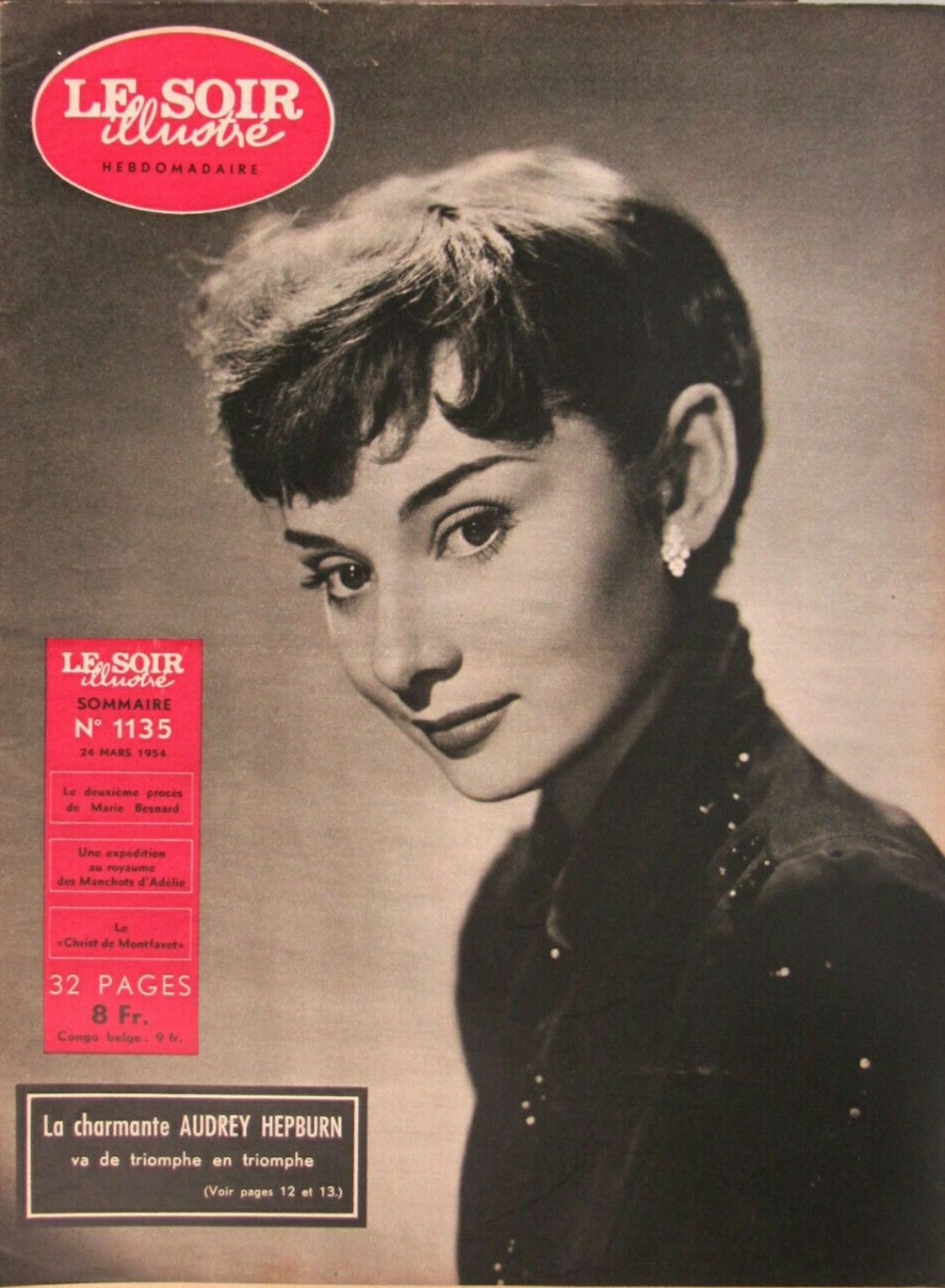 LE SOIR ILLUSTRE magazine side cover Issue 1135 24 March 1954