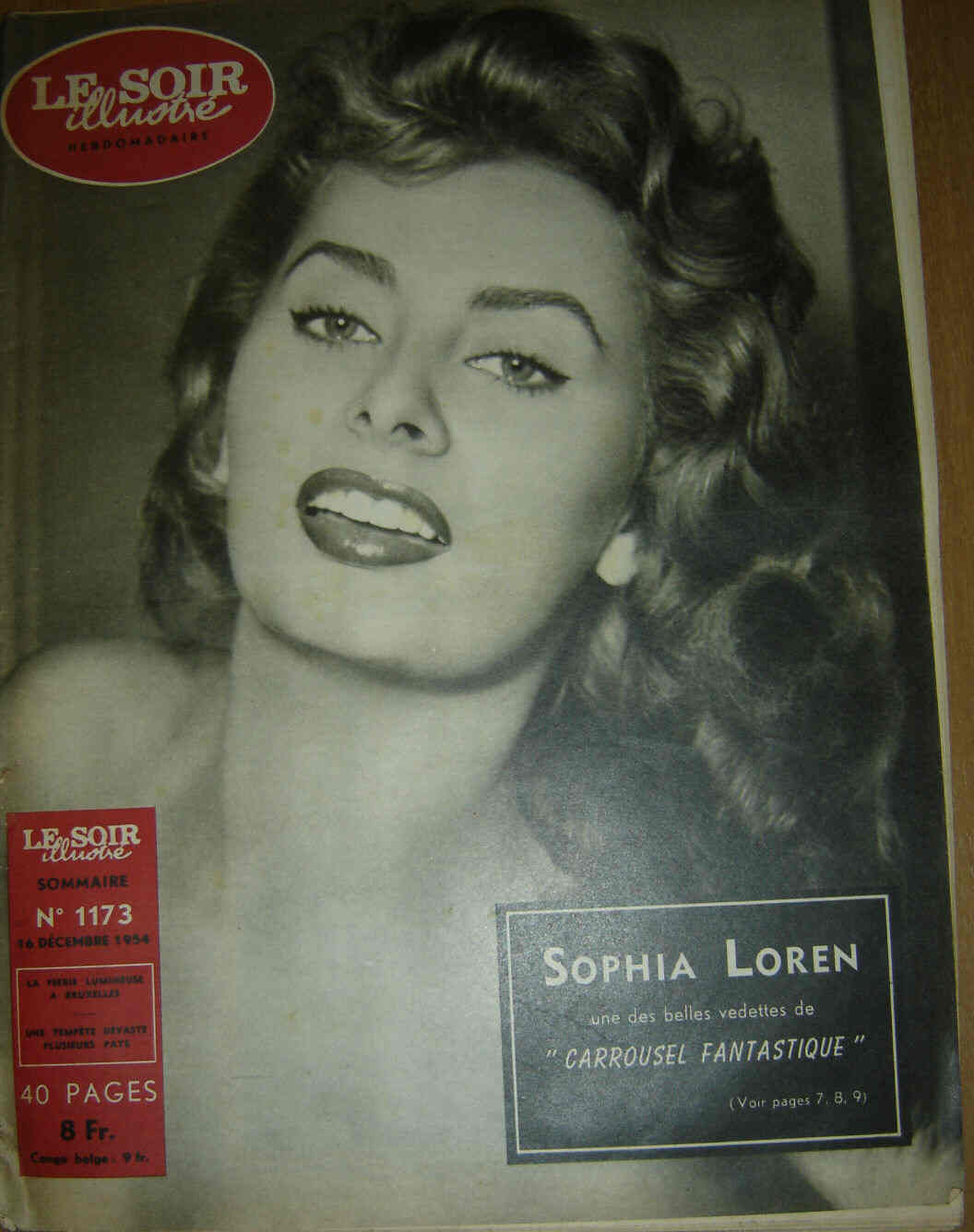 LE SOIR ILLUSTRE magazine side cover Issue 1173 16 December 1954