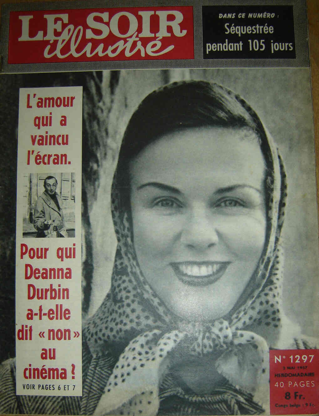 LE SOIR ILLUSTRE magazine side cover Issue 1297 2 May 1957