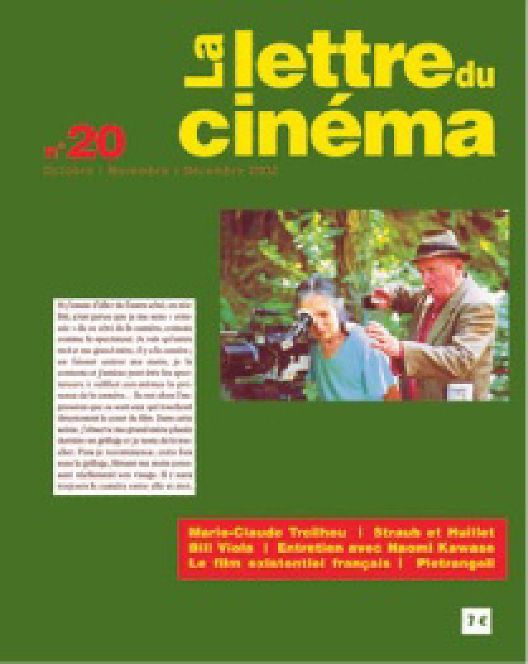 LETTRE DU CINEMA | LA magazine side cover Issue 20   