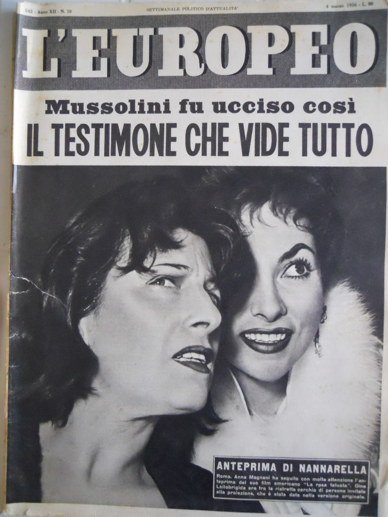 L EUROPEO magazine side cover Issue 10 4 March 1956