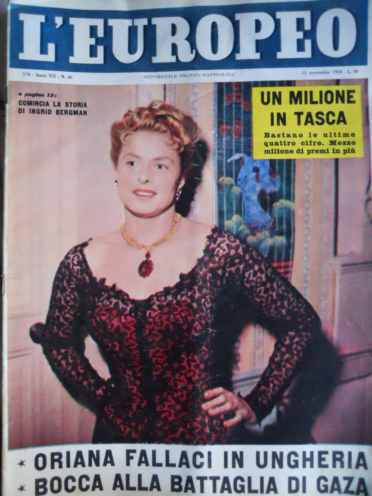 L EUROPEO magazine side cover Issue 46 11 November 1956