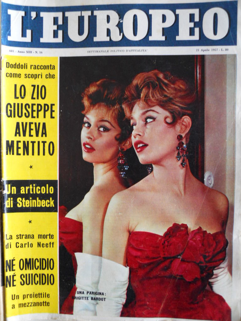 L EUROPEO magazine side cover Issue 16 21 April 1957