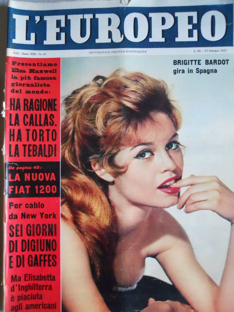 L EUROPEO magazine side cover Issue 43 27 October 1957