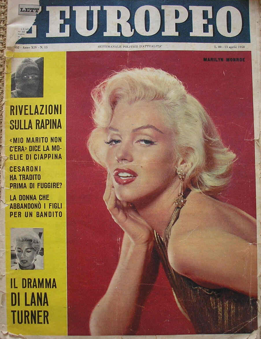 L EUROPEO magazine side cover Issue 15 13 April 1958