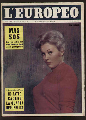 L EUROPEO magazine side cover Issue 28 13 July 1958