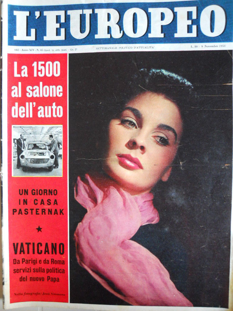 L EUROPEO magazine side cover Issue 45 9 November 1958
