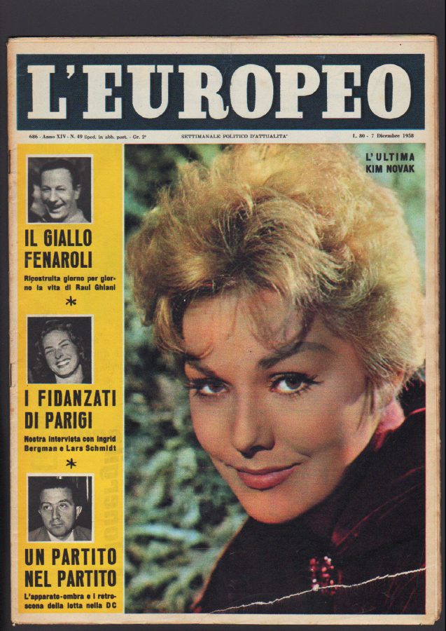 L EUROPEO magazine side cover Issue 49 7 December 1958