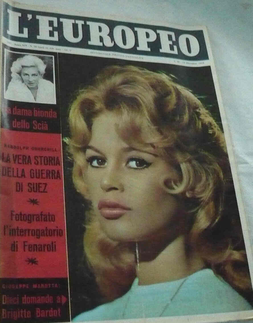 L EUROPEO magazine side cover Issue 50 14 December 1958
