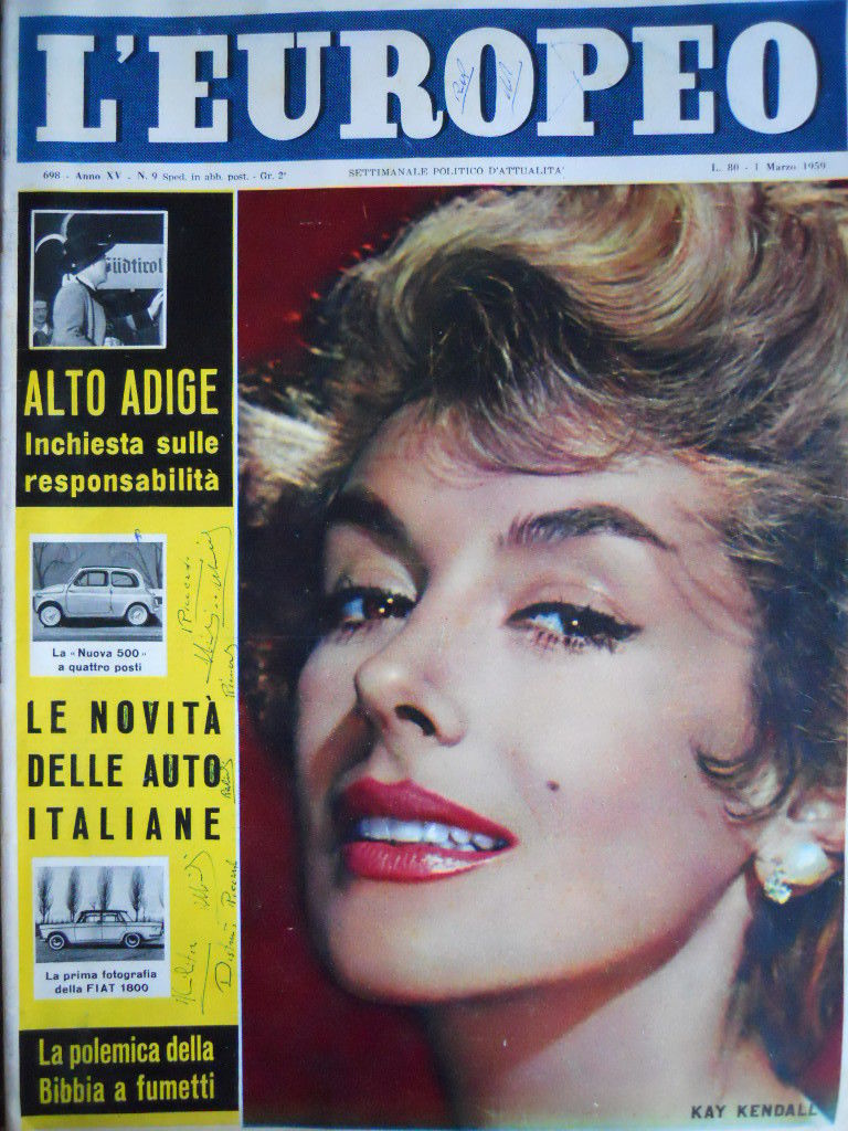 L EUROPEO magazine side cover Issue 9 1 March 1959
