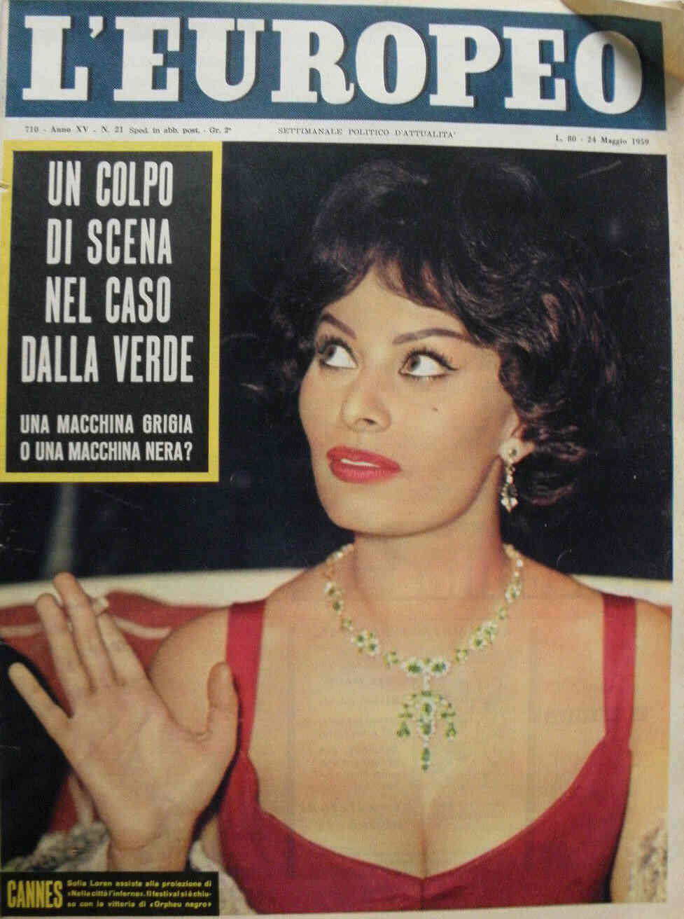 L EUROPEO magazine side cover Issue 21 24 May 1959