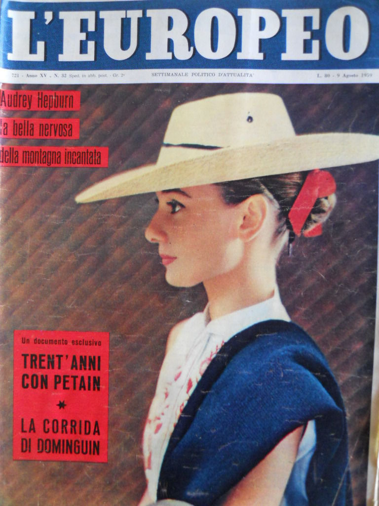 L EUROPEO magazine side cover Issue 32 9 August 1959