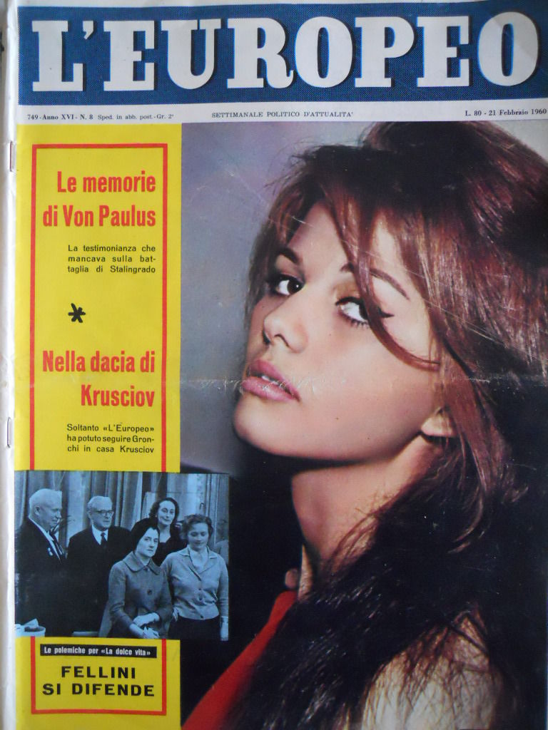 L EUROPEO magazine side cover Issue 8 21 February 1960