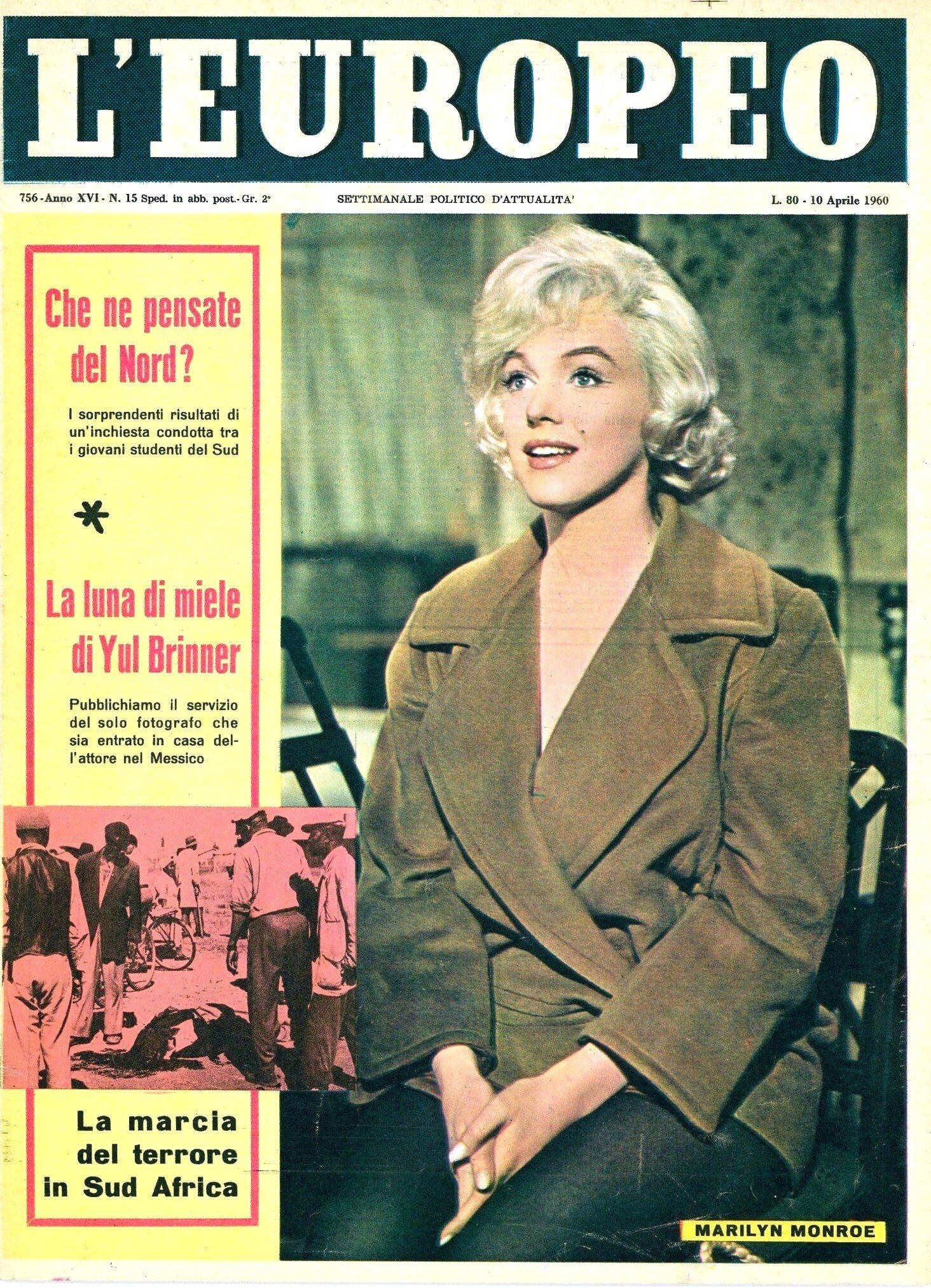 L EUROPEO magazine side cover Issue 15 10 April 1960