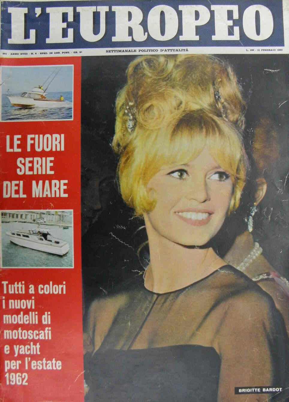 L EUROPEO magazine side cover Issue 6 11 February 1962