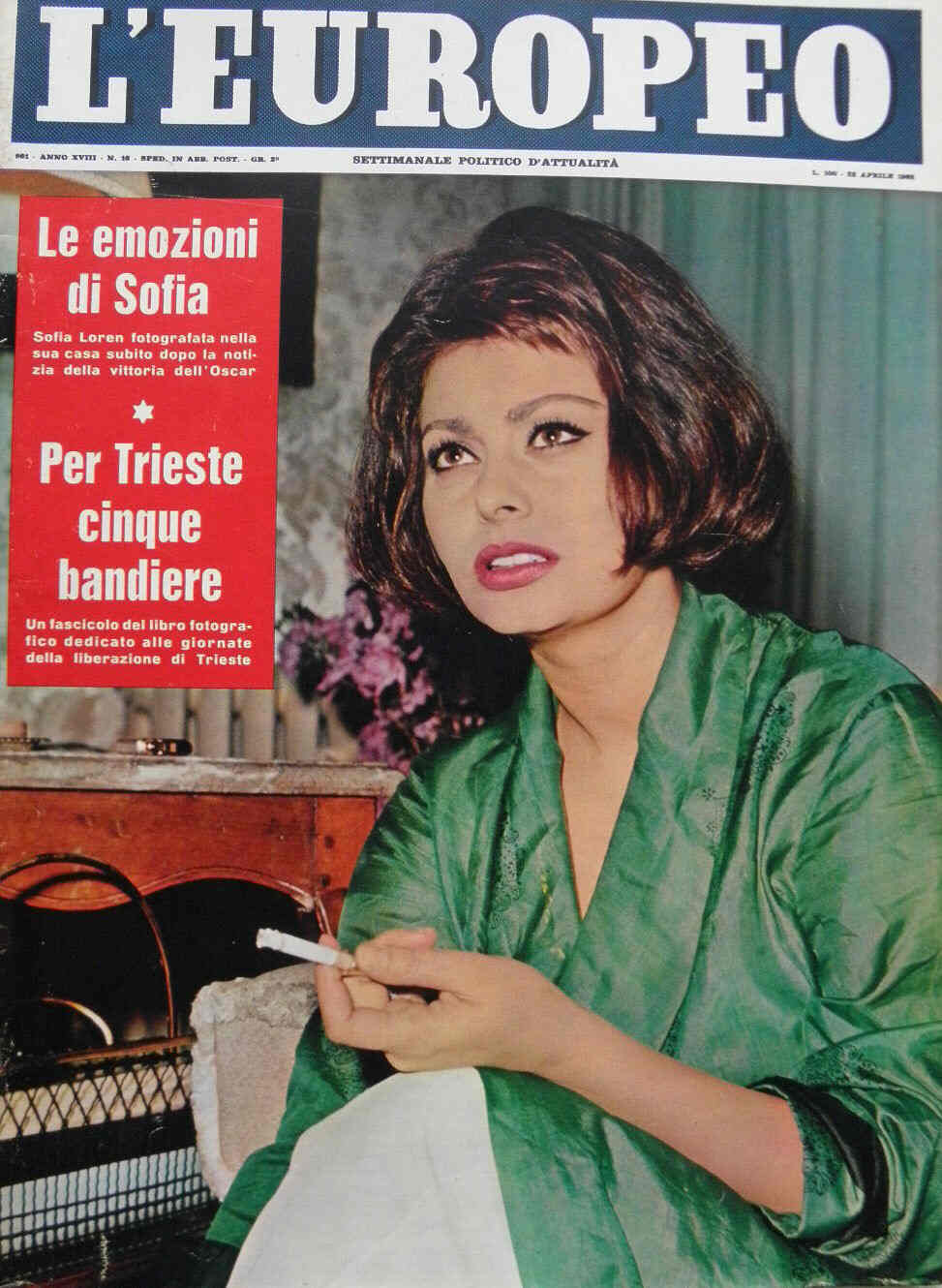 L EUROPEO magazine side cover Issue 16 22 April 1962