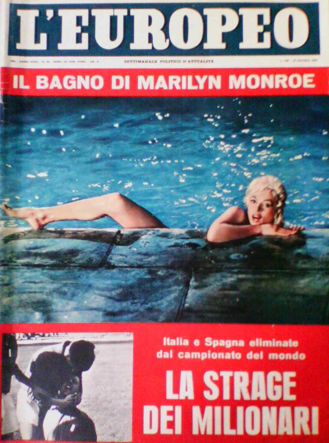 L EUROPEO magazine side cover Issue 24 18 June 1962