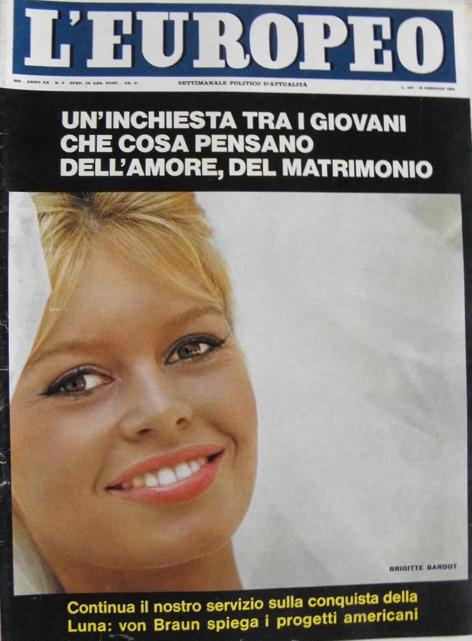 L EUROPEO magazine side cover Issue 3 19 January 1964