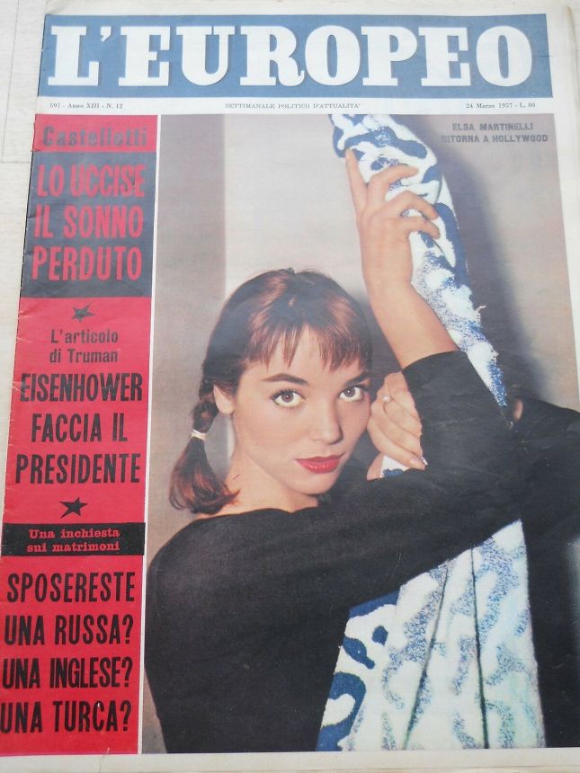 L EUROPEO magazine side cover Issue 12 24 March 1957