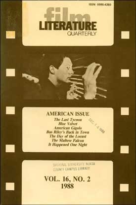 LITERATURE / FILM QUARTERLY magazine side cover Issue 62  Vol 16 No  2   1988
