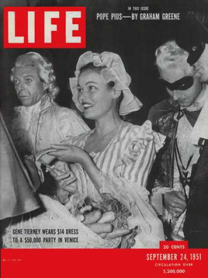 LIFE magazine side cover 24 September 1951