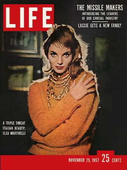LIFE magazine side cover 25 November 1957