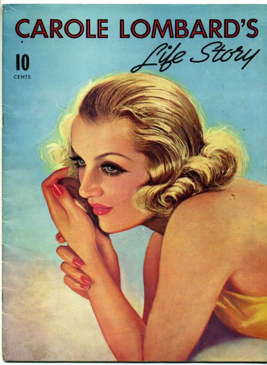 LIFE STORY (Dell) magazine side cover  Carole Lombard  1942