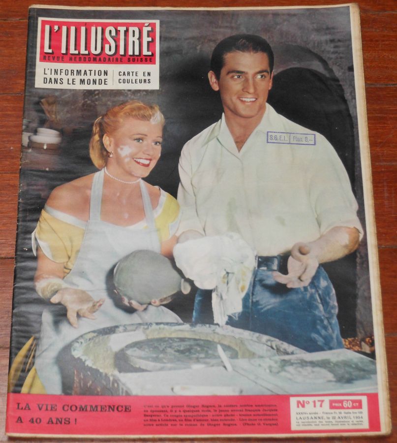 L ILLUSTRE (Swiss) magazine side cover Issue 17 22 April 1954
