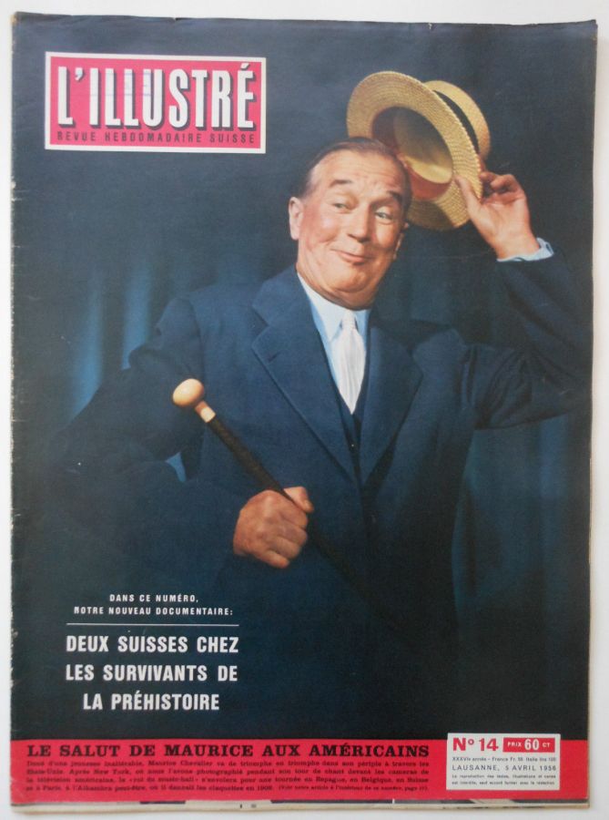 L ILLUSTRE (Swiss) magazine side cover Issue 14 5 April 1956