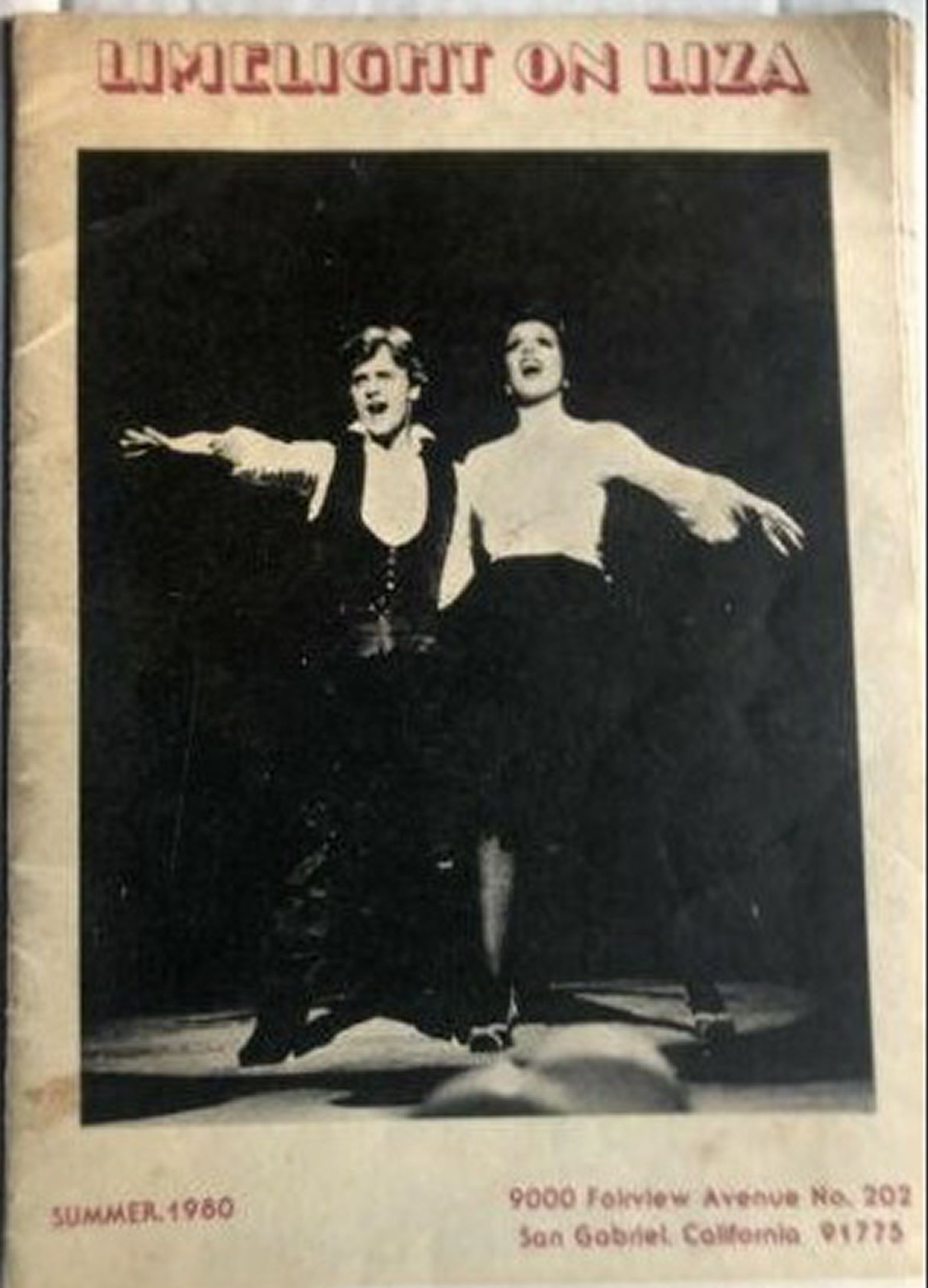 LIMELIGHT ON LIZA magazine side cover Summer 1980