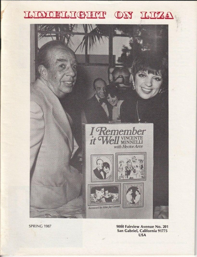 LIMELIGHT ON LIZA magazine side cover Spring 1987