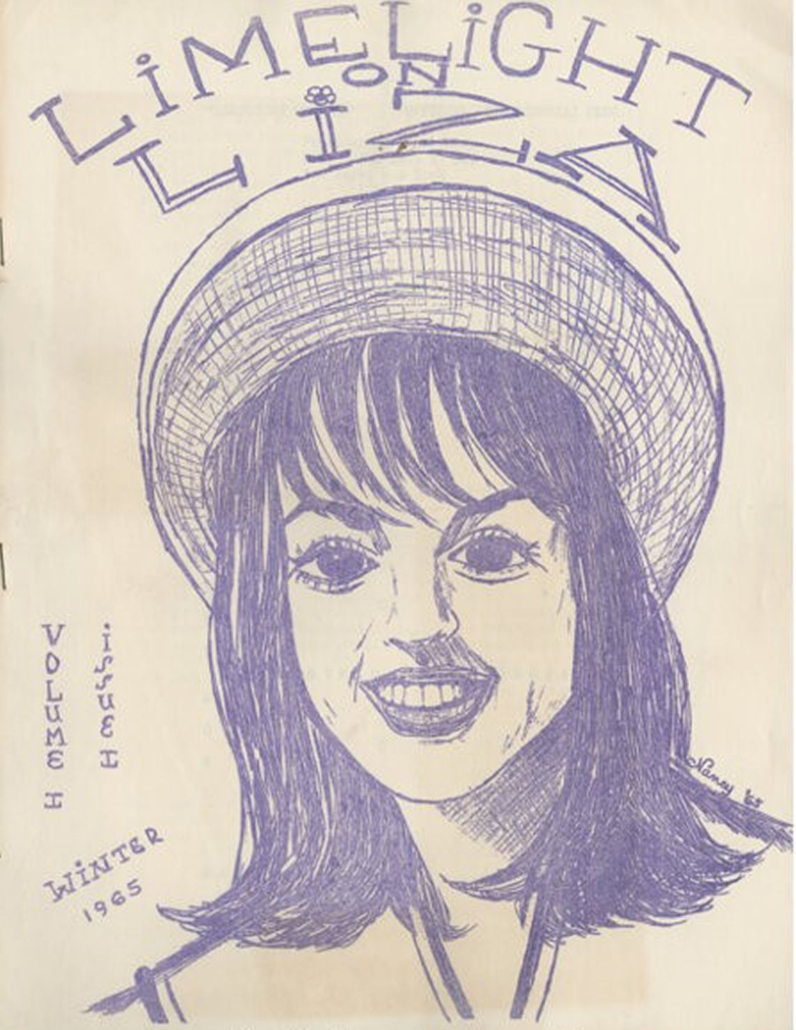 LIMELIGHT ON LIZA magazine side cover  Vol 1 No  1 Winter 1965