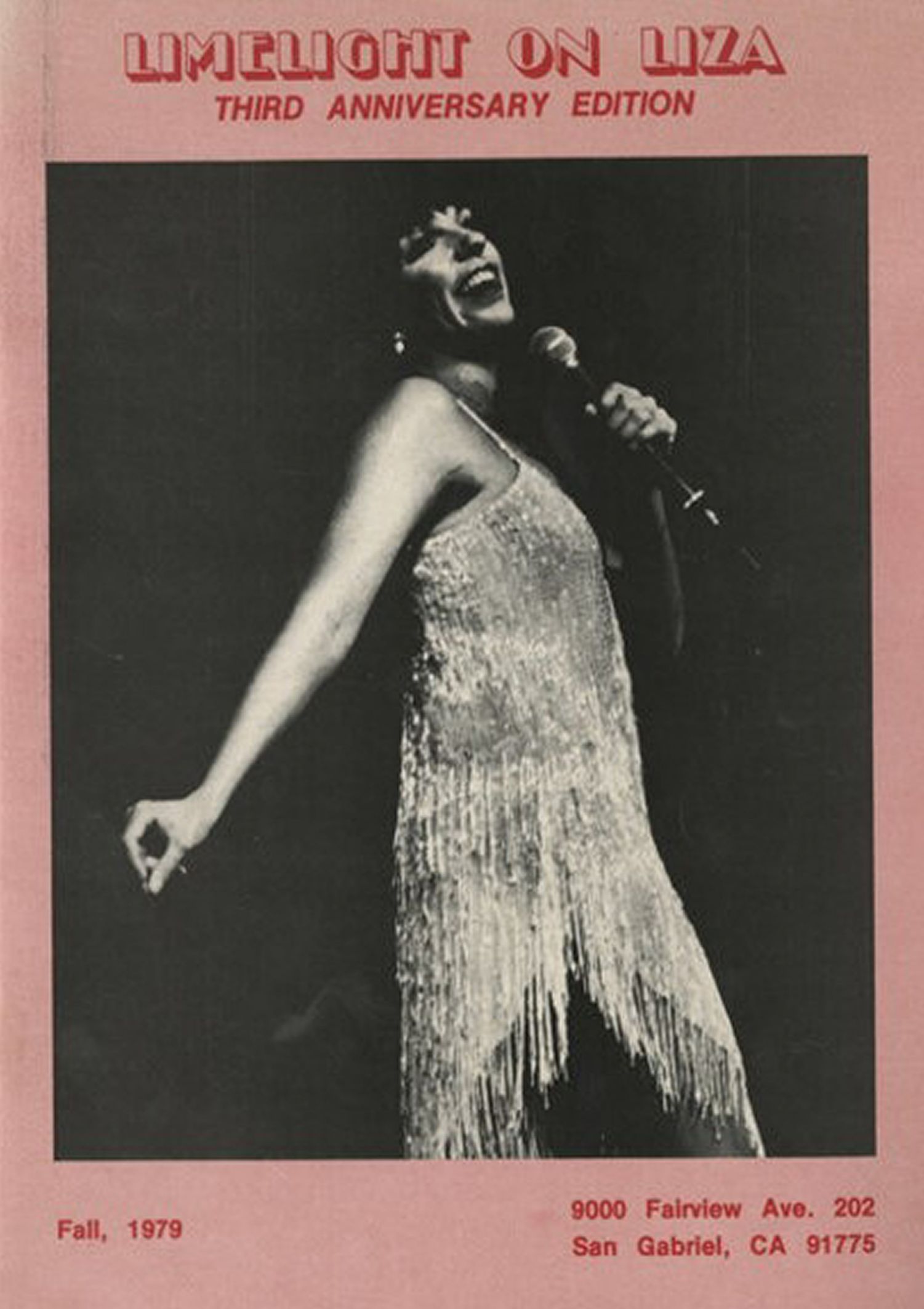 LIMELIGHT ON LIZA magazine side cover Fall 1979