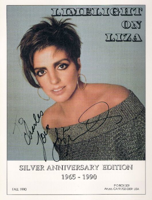 LIMELIGHT ON LIZA magazine side cover Fall 1990