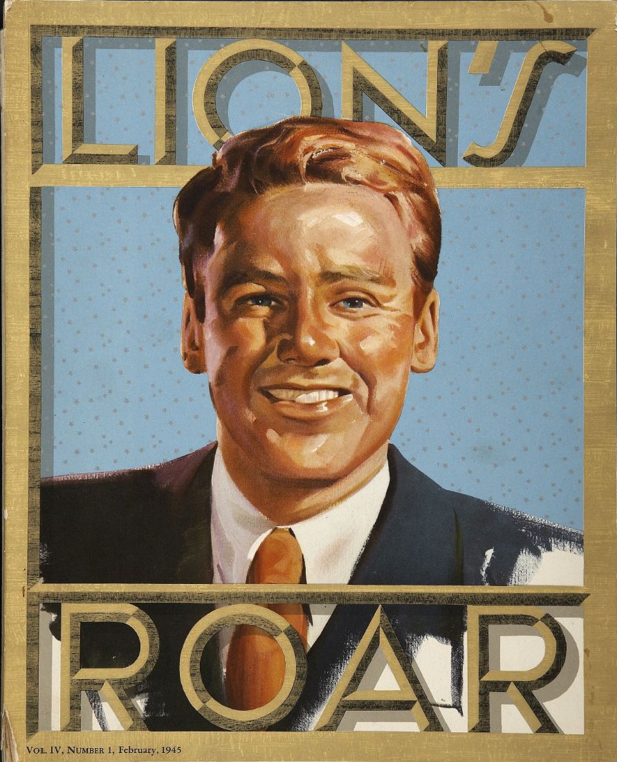 LIONS ROAR magazine side cover February 1945