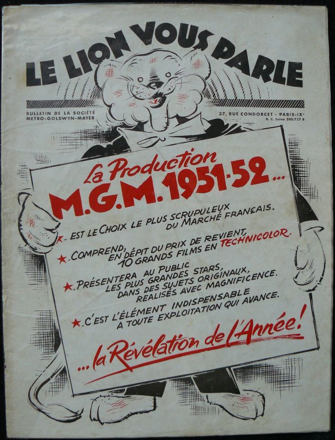 LION VOUS PARLE | LE magazine side cover  1951